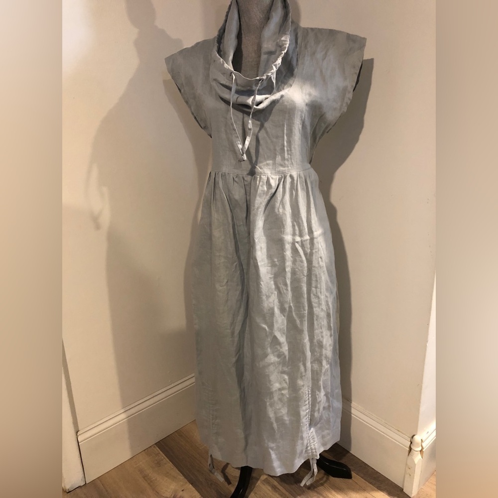Gray Cowl Neck Sleeveless Midi Sundress